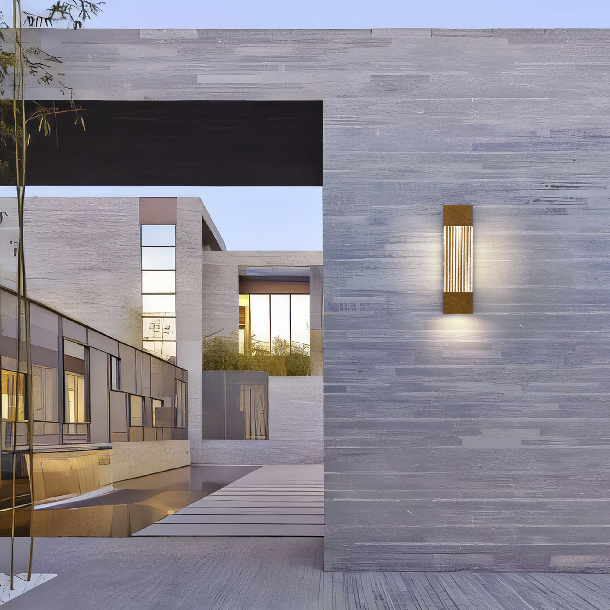 Mystic LED 20 inch Painted Patina Brass Outdoor Wall Sconce